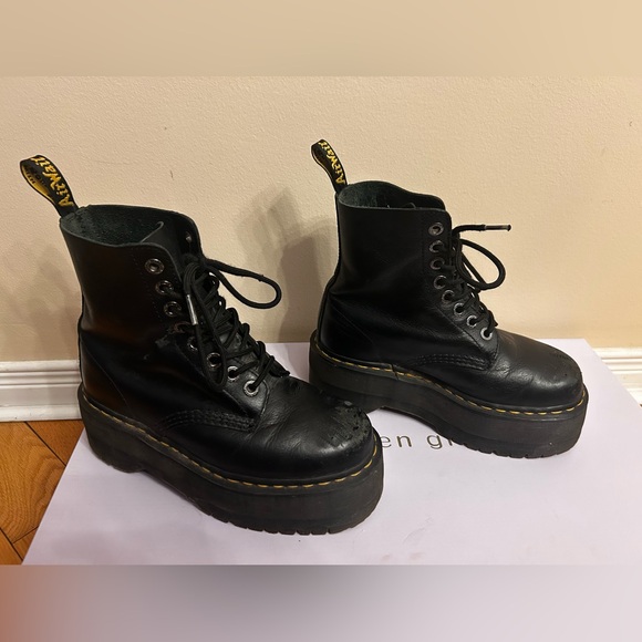 Dr. Martens Shoes - Dr. Martens Black Platform Combat Boots